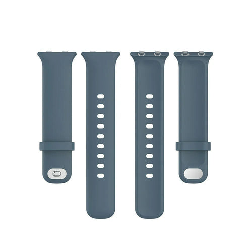 Silicone Strap, laid flat, separate parts, top and underside view