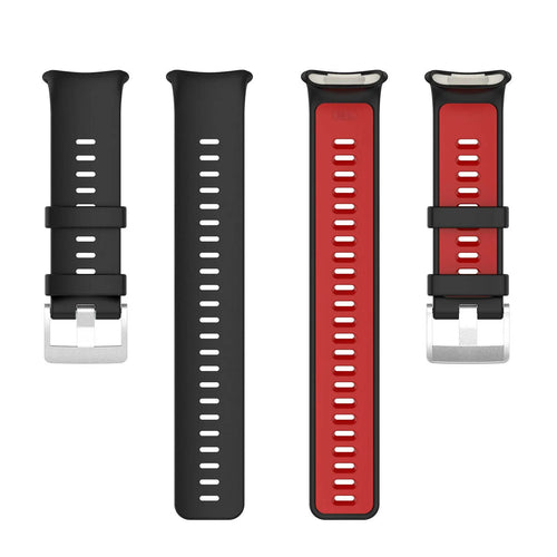 Silicone Sport Strap, laid flat, separate parts, top and underside view