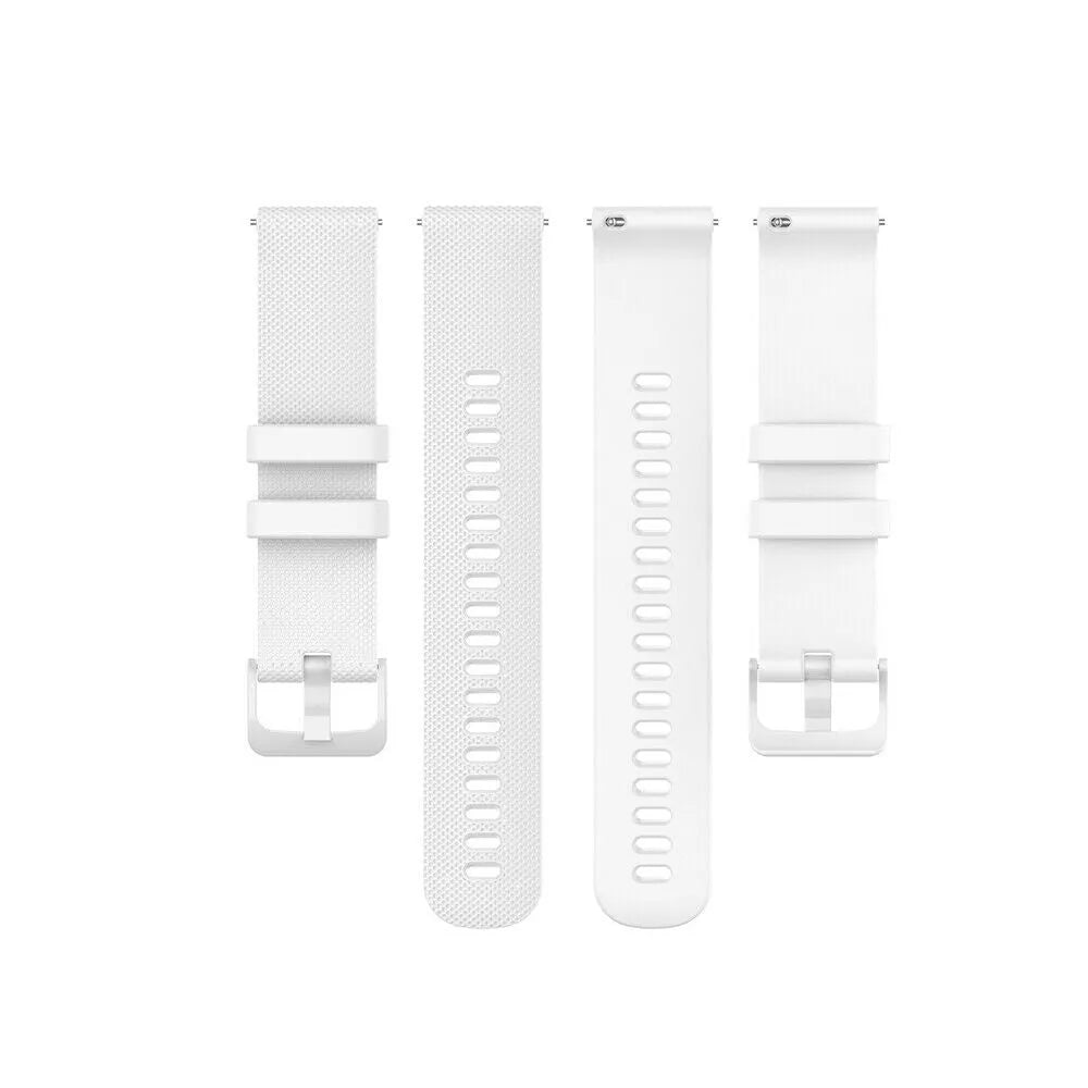 Premium Silicone Strap, laid flat, separate parts, top and underside view