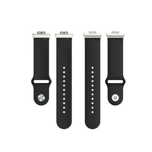 Silicone Sport Strap, laid flat, separate parts, top and underside view