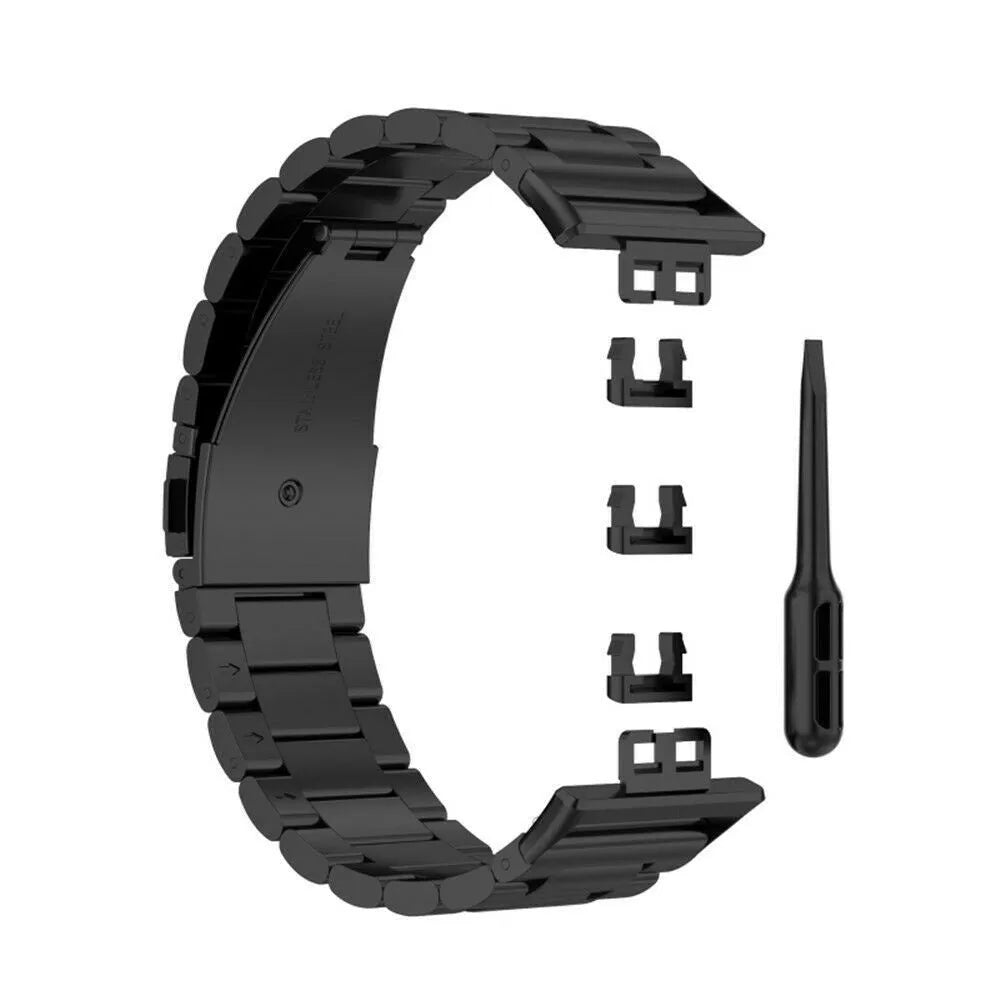 Steel Strap, laid flat, separate parts, top and underside view