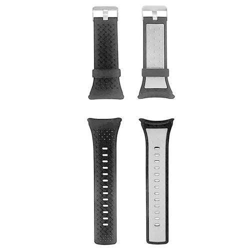 Silicone Sport Strap, laid flat, separate parts, top and underside view