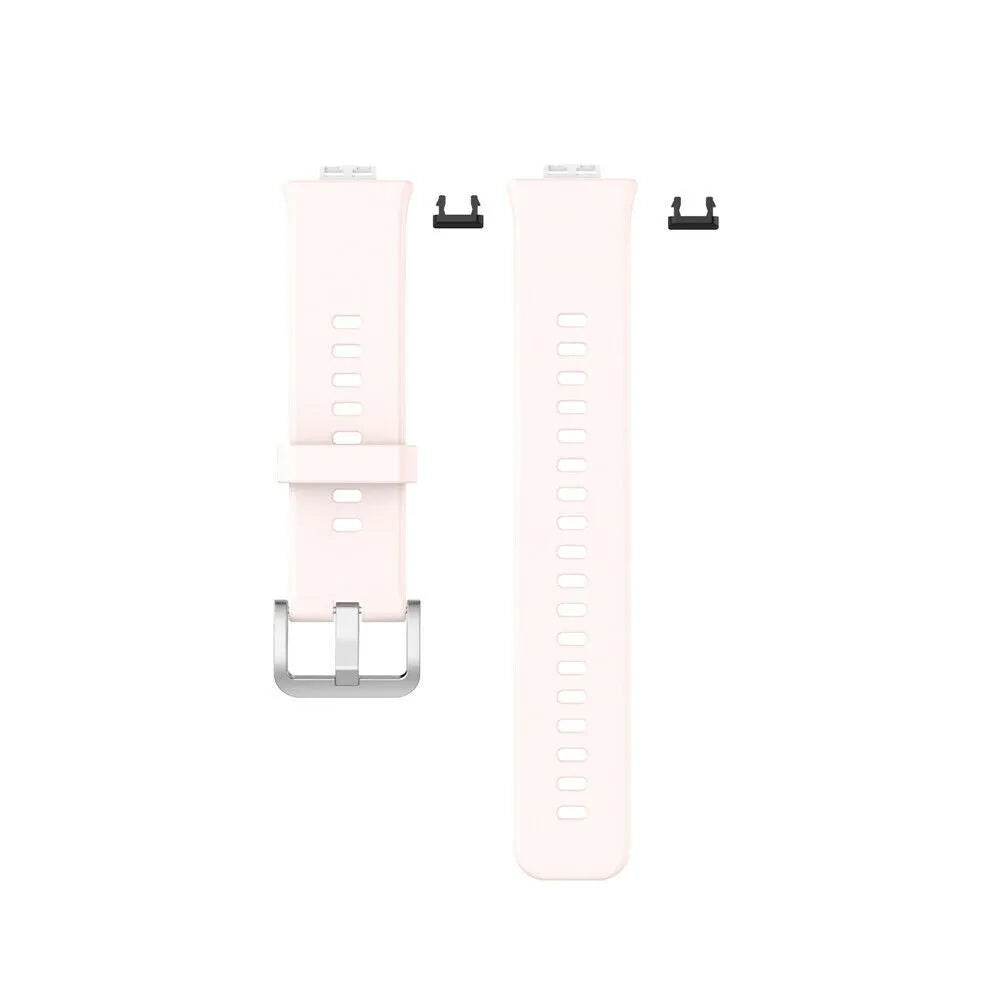 Silicone Strap, laid flat, separate parts, top and underside view