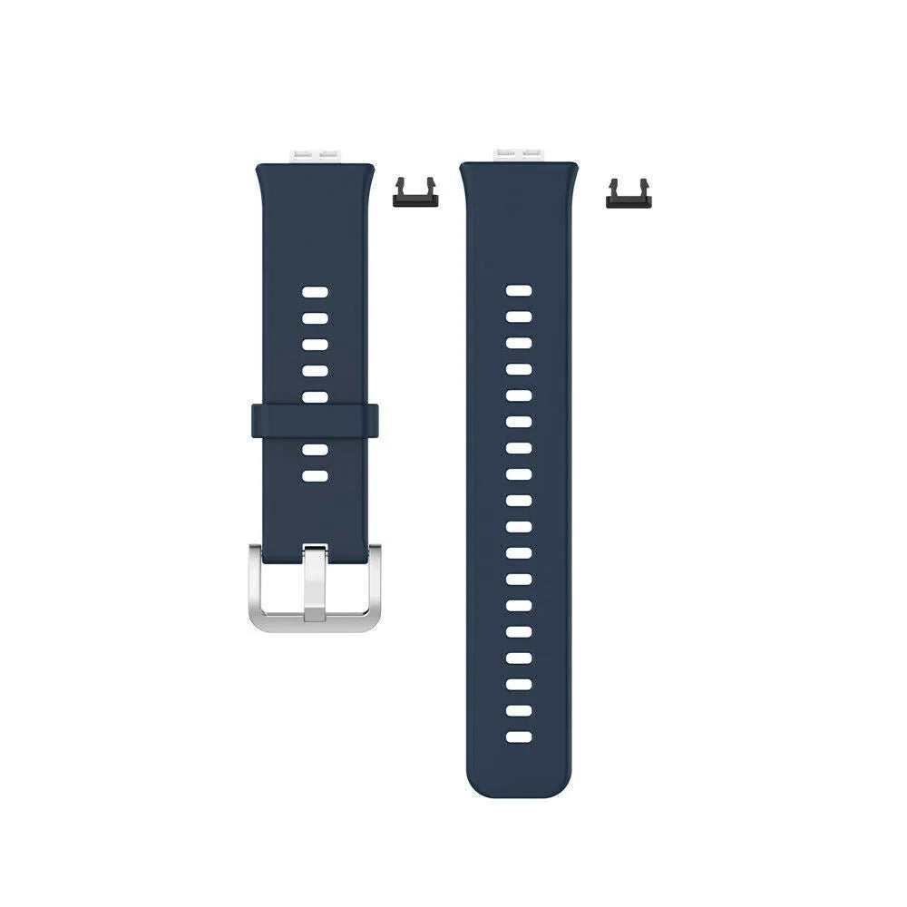Silicone Strap, laid flat, separate parts, top and underside view