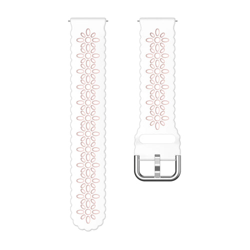 Correa de silicona con relieve Amazfit GTR Mini (blanco/rosa)