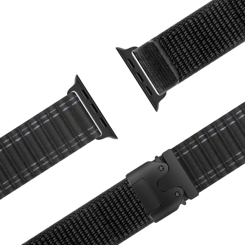 Bandz Correa nylon 'Deluxe' con hebilla-P Apple Watch Ultra (negro)