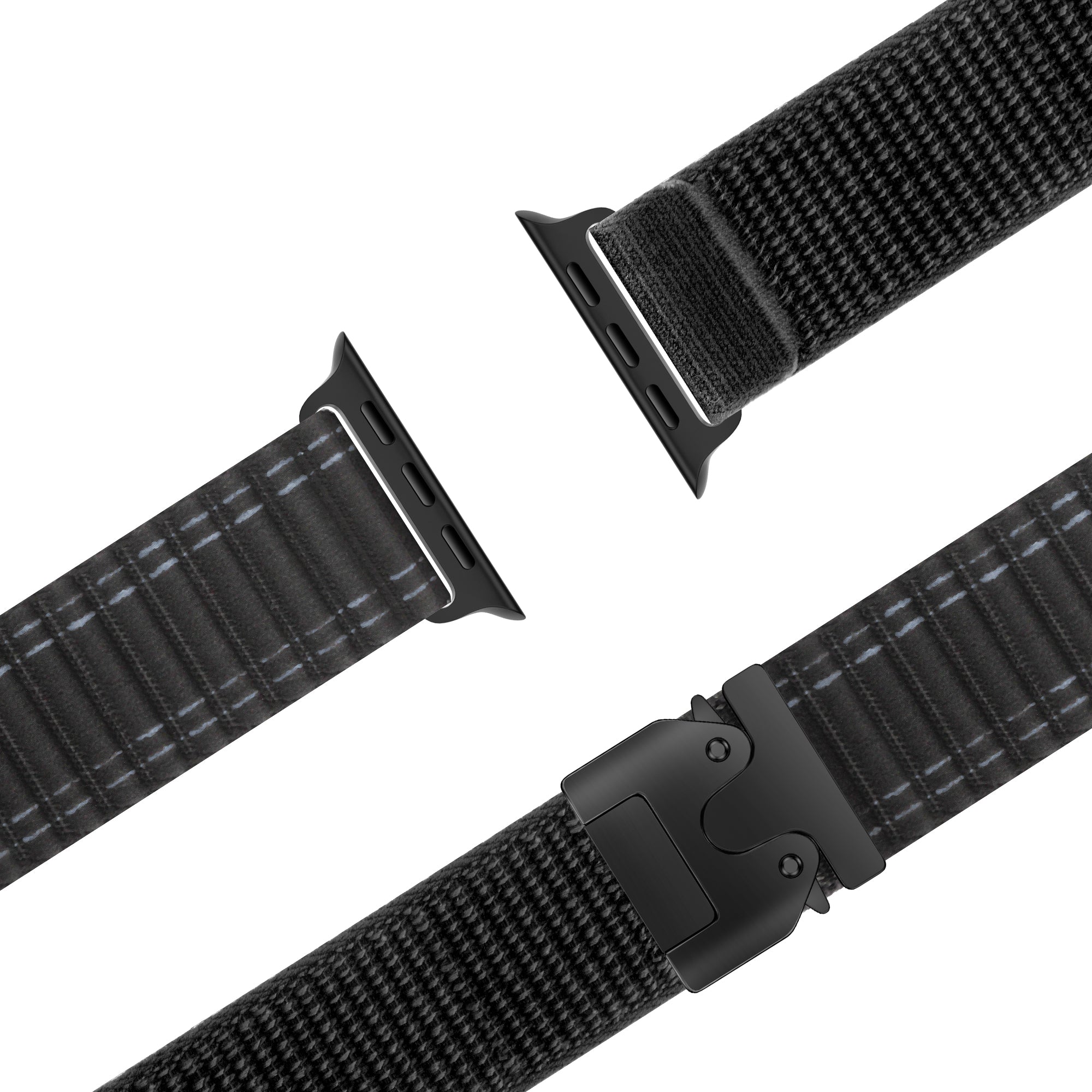 Bandz Correa nylon 'Deluxe' con hebilla-P Apple Watch Ultra (negro)
