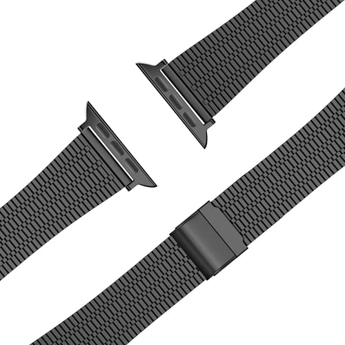 Adjustable Steel Strap, black, laid flat, joined, 45° top view