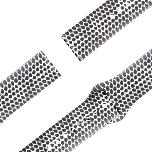 Silicone Patterned Strap, laid flat, joined, 45° top view