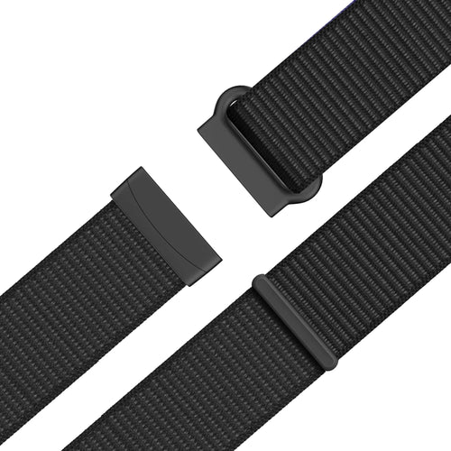 Nylon Loop Strap, black, laid flat, joined, 45° top view