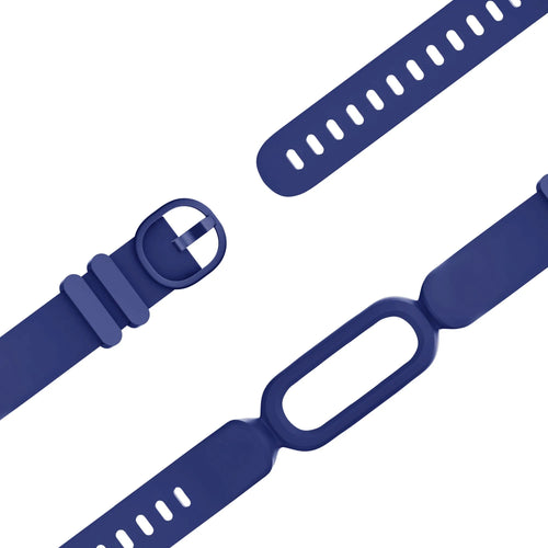 Silicone Strap, dark blue, laid flat, joined, 45° top view