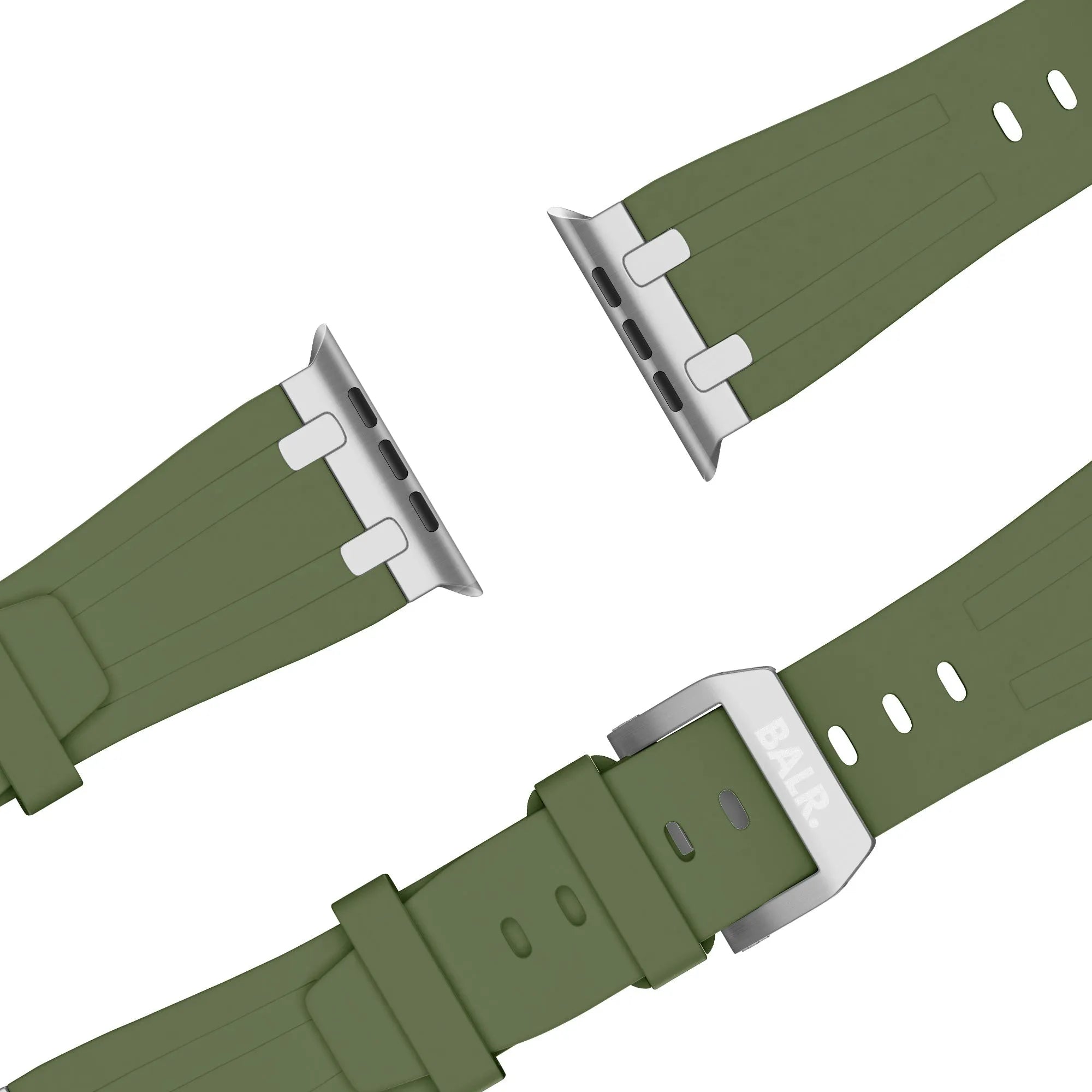 BALR. Correa de silicona Apple Watch Ultra Liquid (verde/plata)