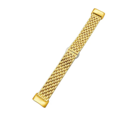 Steel Dragon Strap, gold, laid flat, joined, 45° top view