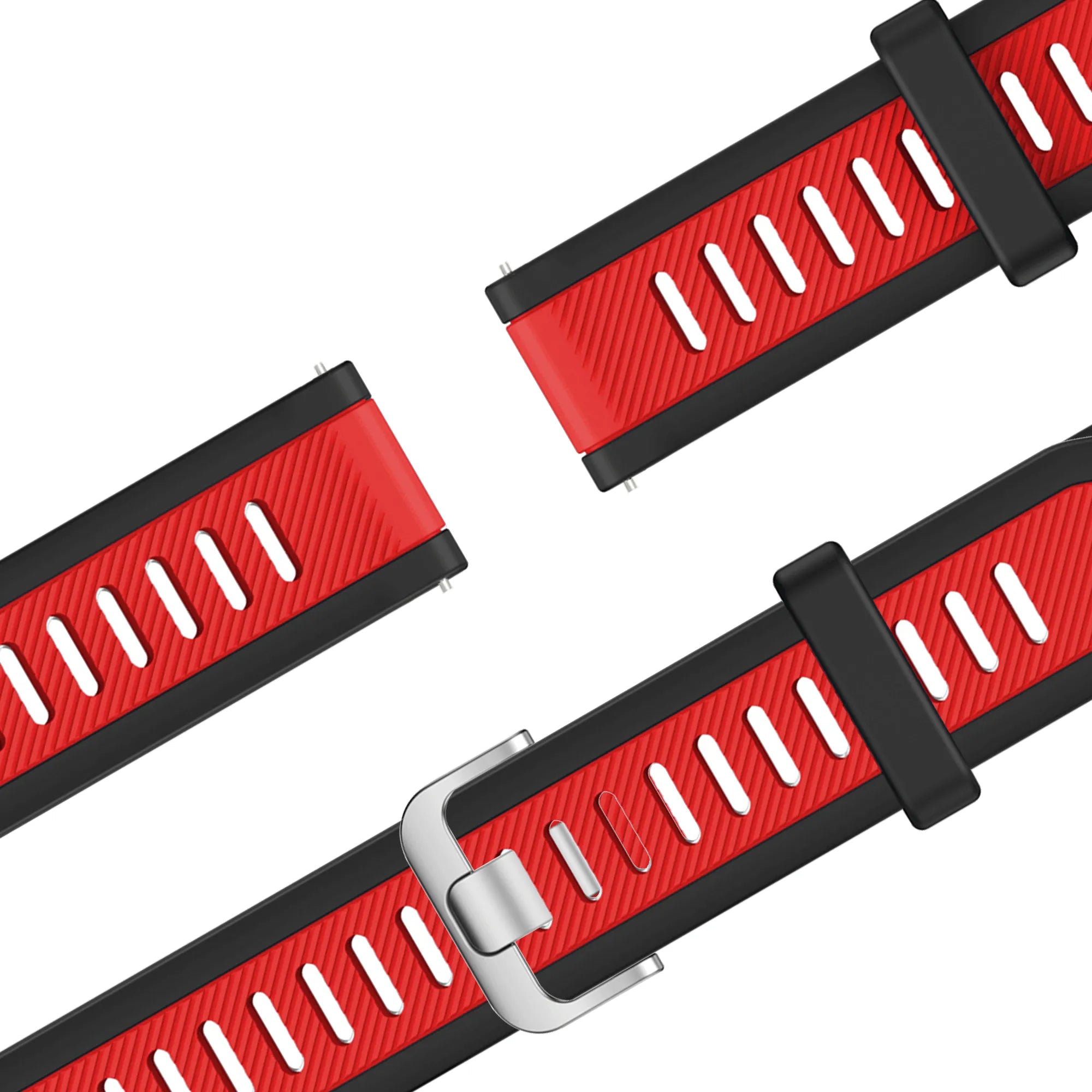 Bandz Garmin Forerunner 265 Dual Buckled Sport Strap (Black/Red)