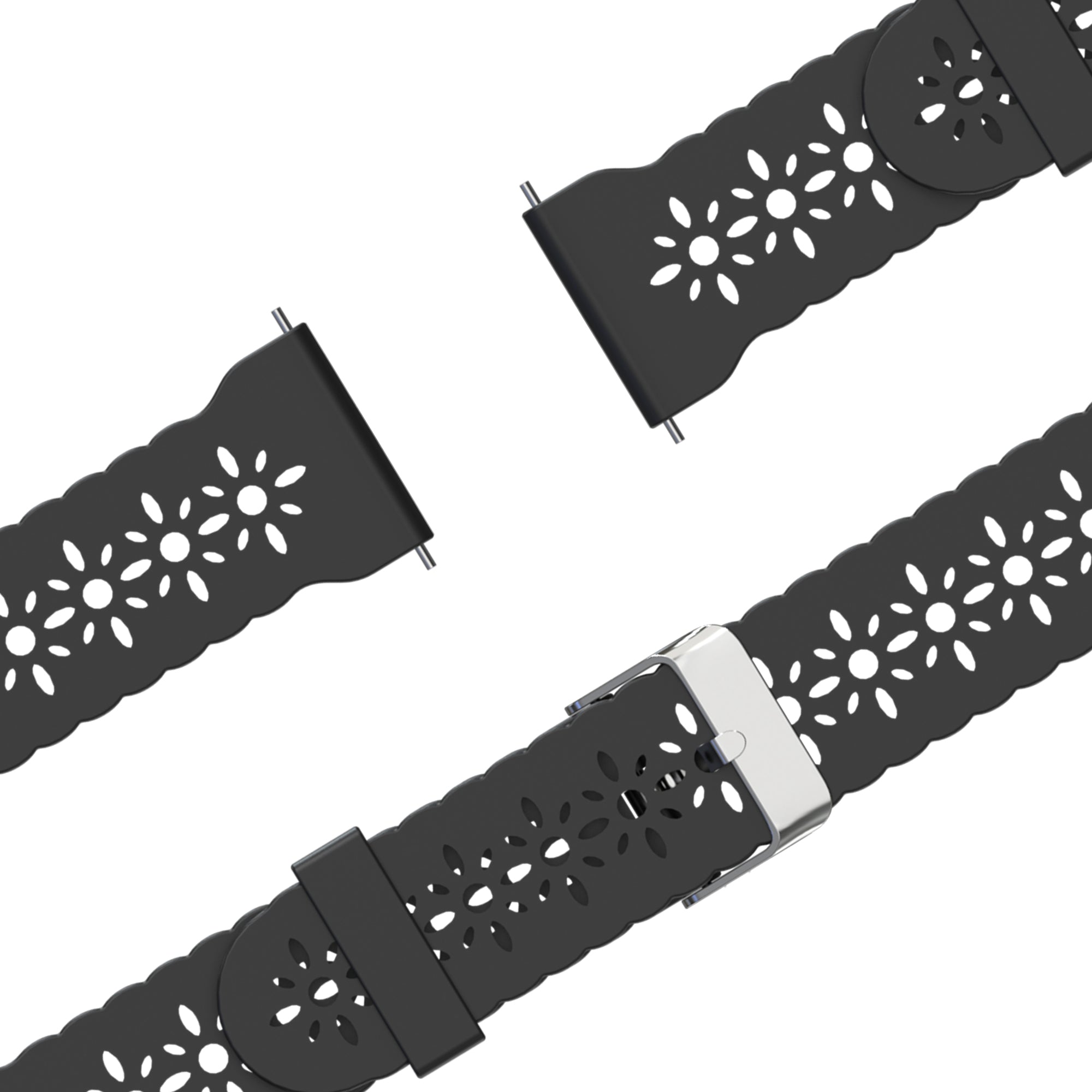 Bandz Garmin Vivomove Luxe Silicone Strap 'Lace' (Black)