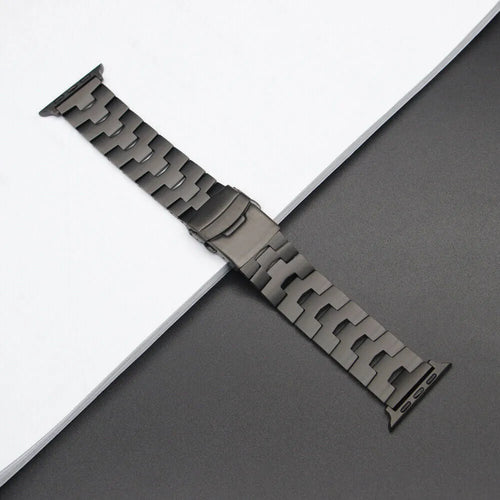 Titanium Grain Strap, graphite, laid flat, joined, 45° top view