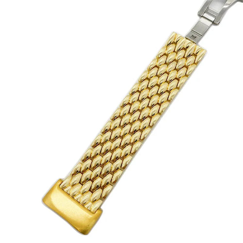 Steel Dragon Strap, gold, laid flat, joined, 45° top view