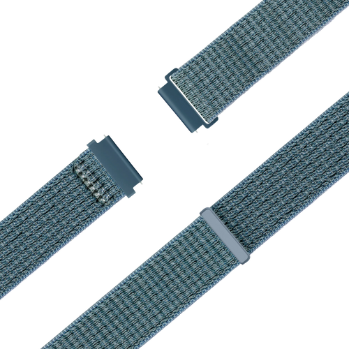 Nylon Loop Strap, green-grey, laid flat, joined, 45° top view
