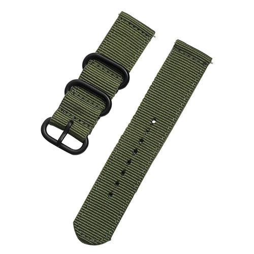 Nylon Buckle Strap, green, laid flat, joined, 45° top view
