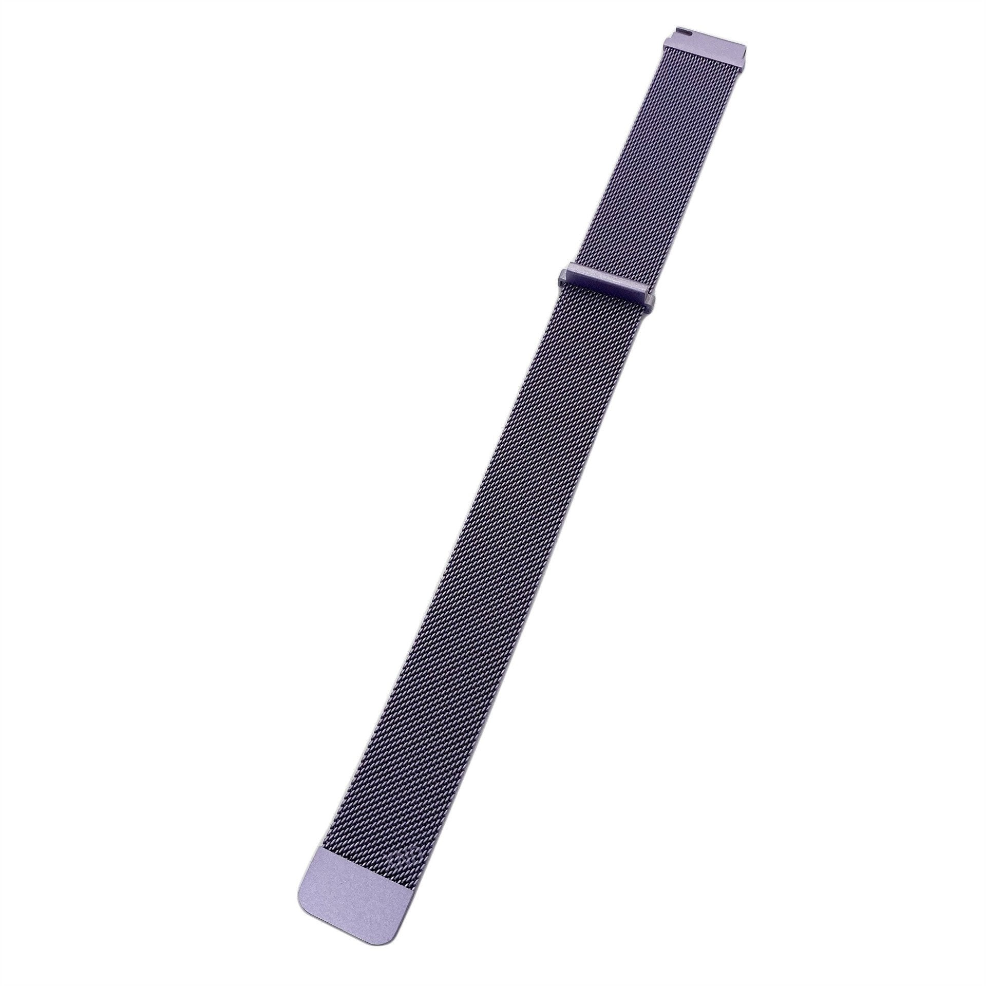 Milanese Strap, light purple, laid flat, joined, 45° top view