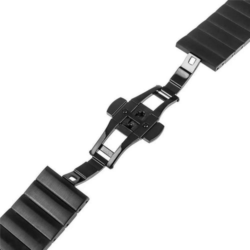 Metal Strap, black, laid flat, joined, 45° top view
