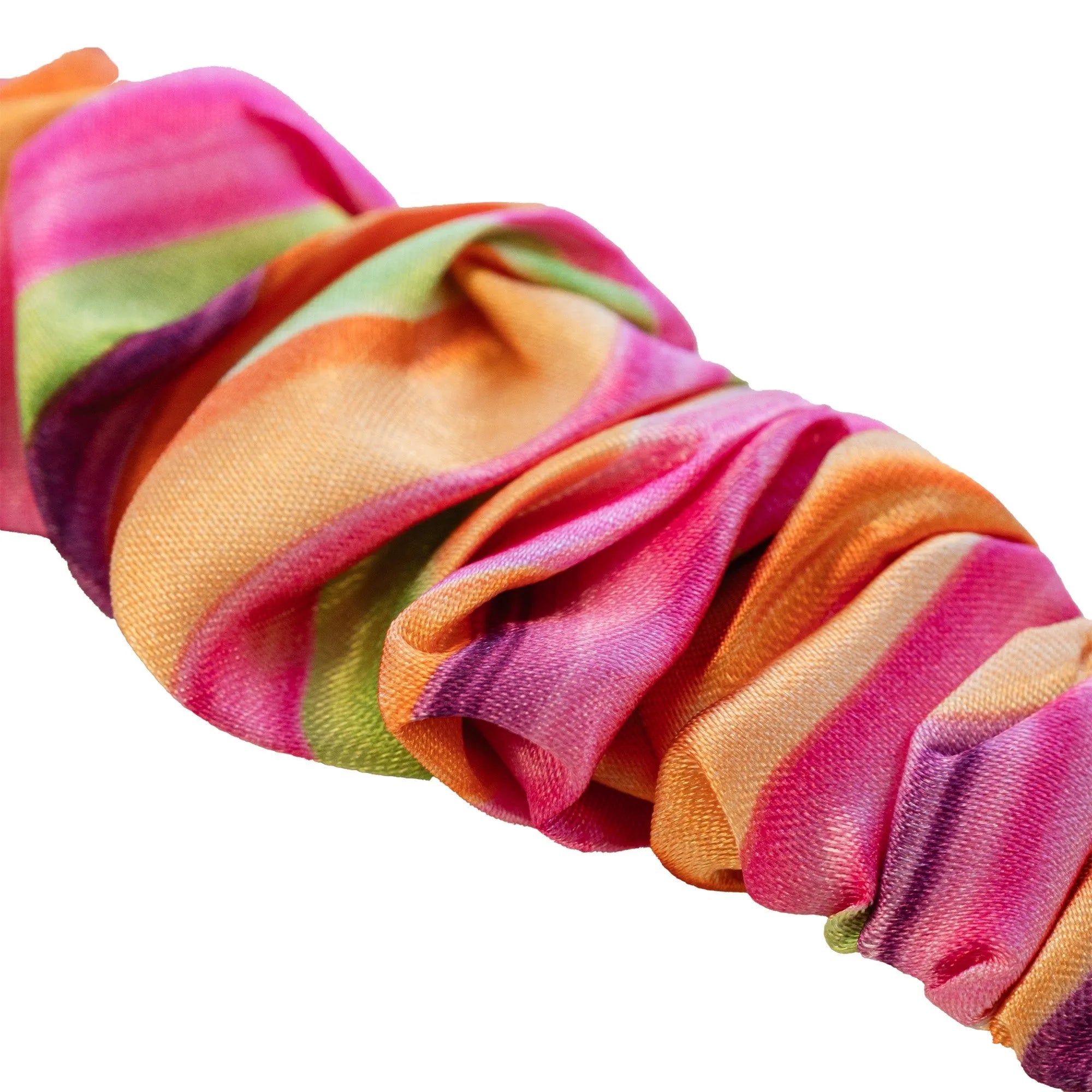 Nylon Scrunchie Strap, laid flat, joined, 45° top view