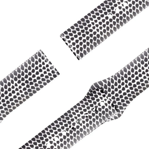 Silicone Patterned Strap, laid flat, joined, 45° top view