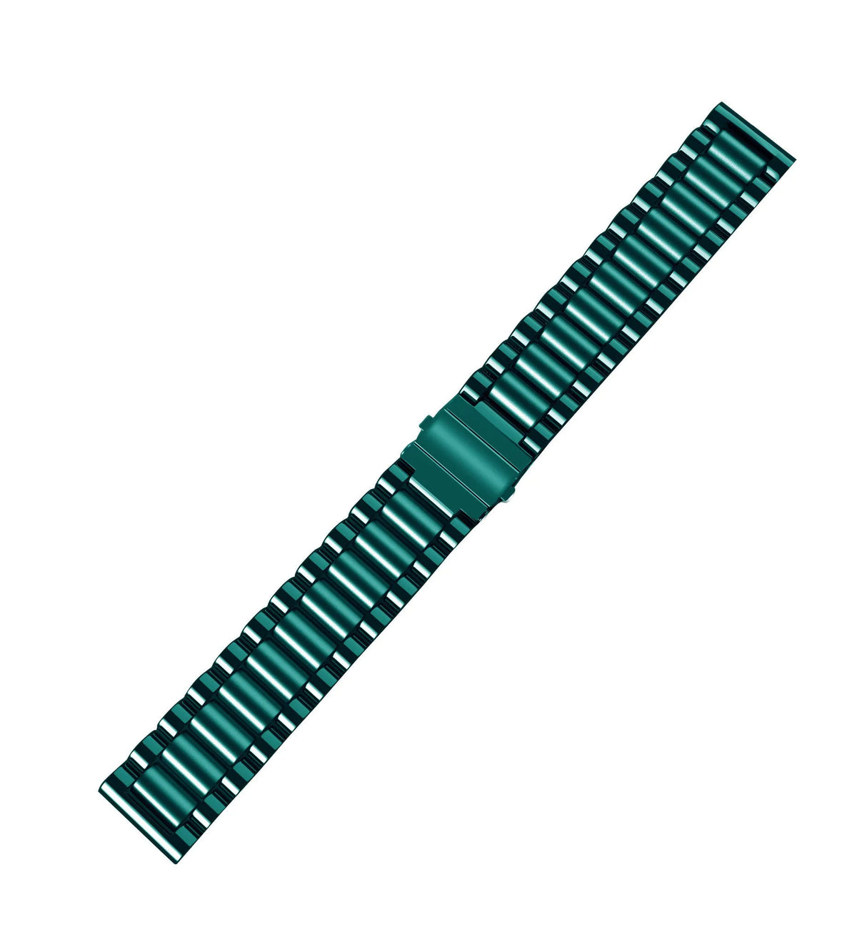 Steel Strap, green, laid flat, joined, 45° top view