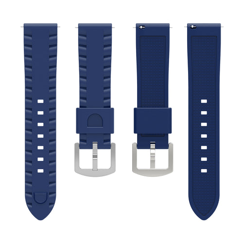 Universal 24mm Wave Silicone Strap (Dark Blue)