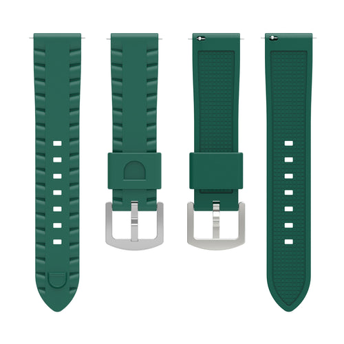 Universal 24mm Wave Silicone Strap (Green)