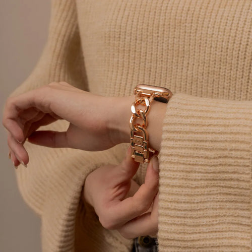 Correa cadena de acero Apple Watch (oro rosa)