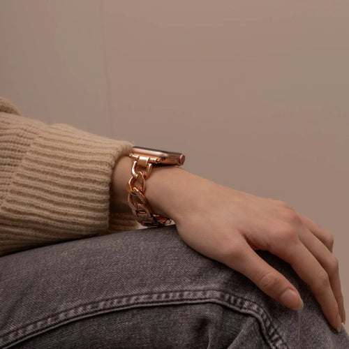 Correa cadena de acero Apple Watch (oro rosa)