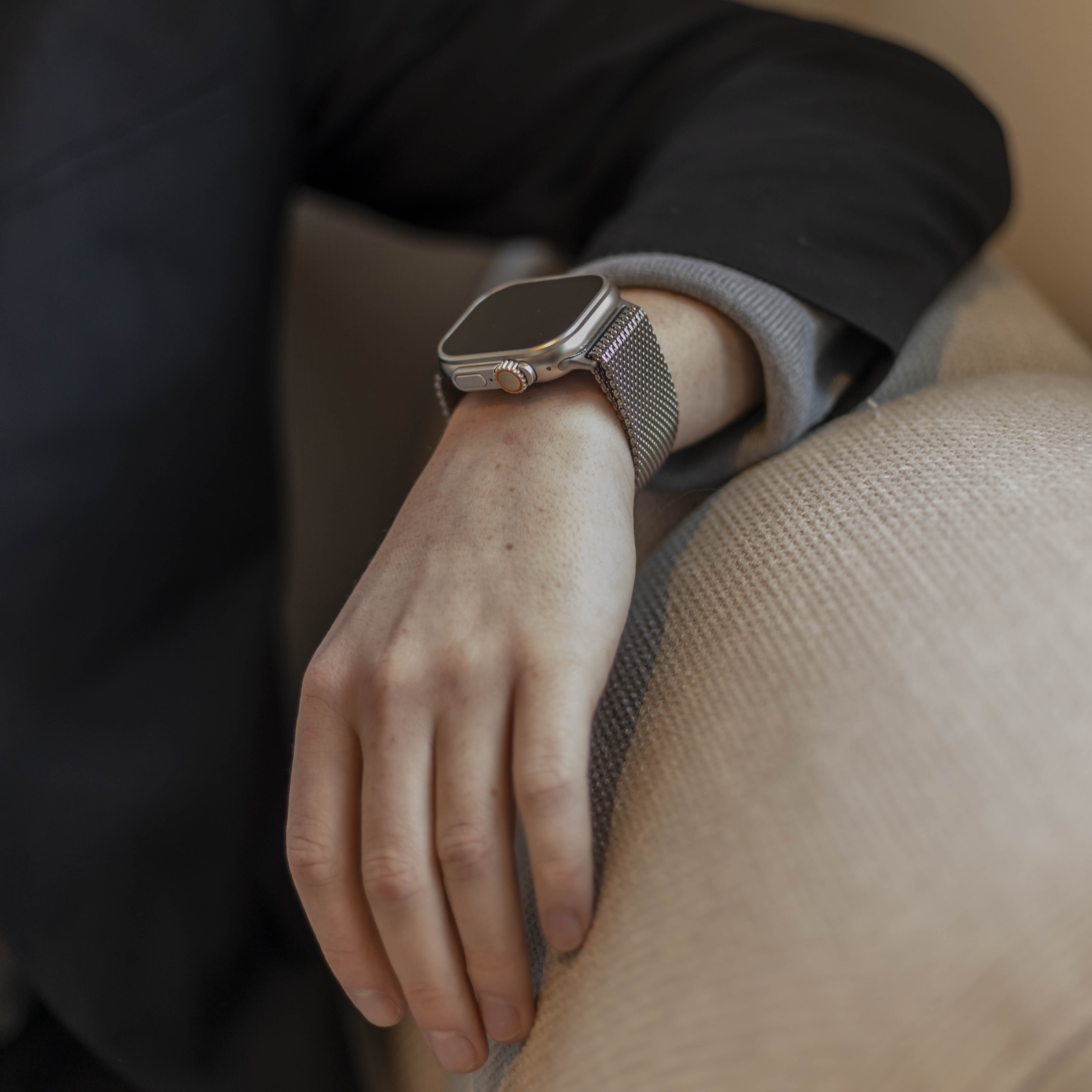 Bandz Correa milanesa Loop con hebilla-P Apple Watch Ultra (plata)