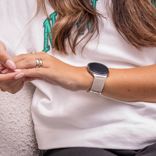 Correa tejida con hebilla Samsung Galaxy Watch 8 Classic (blanco estrella)