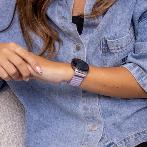 Correa nylon Wave Samsung Galaxy Watch 8 Classic (morado claro)