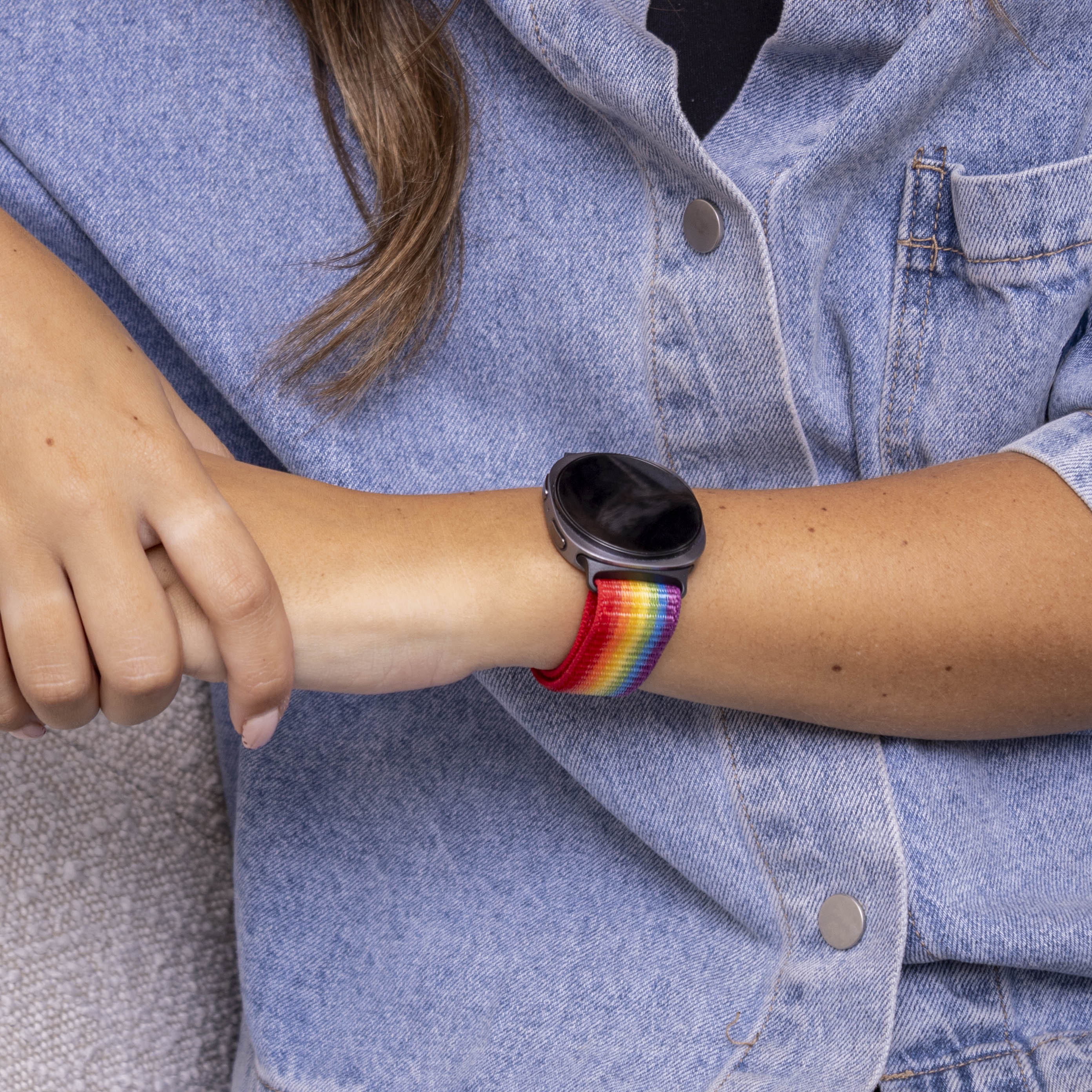 Correa nylon Samsung Galaxy Watch 9 - 44mm (arcoíris)