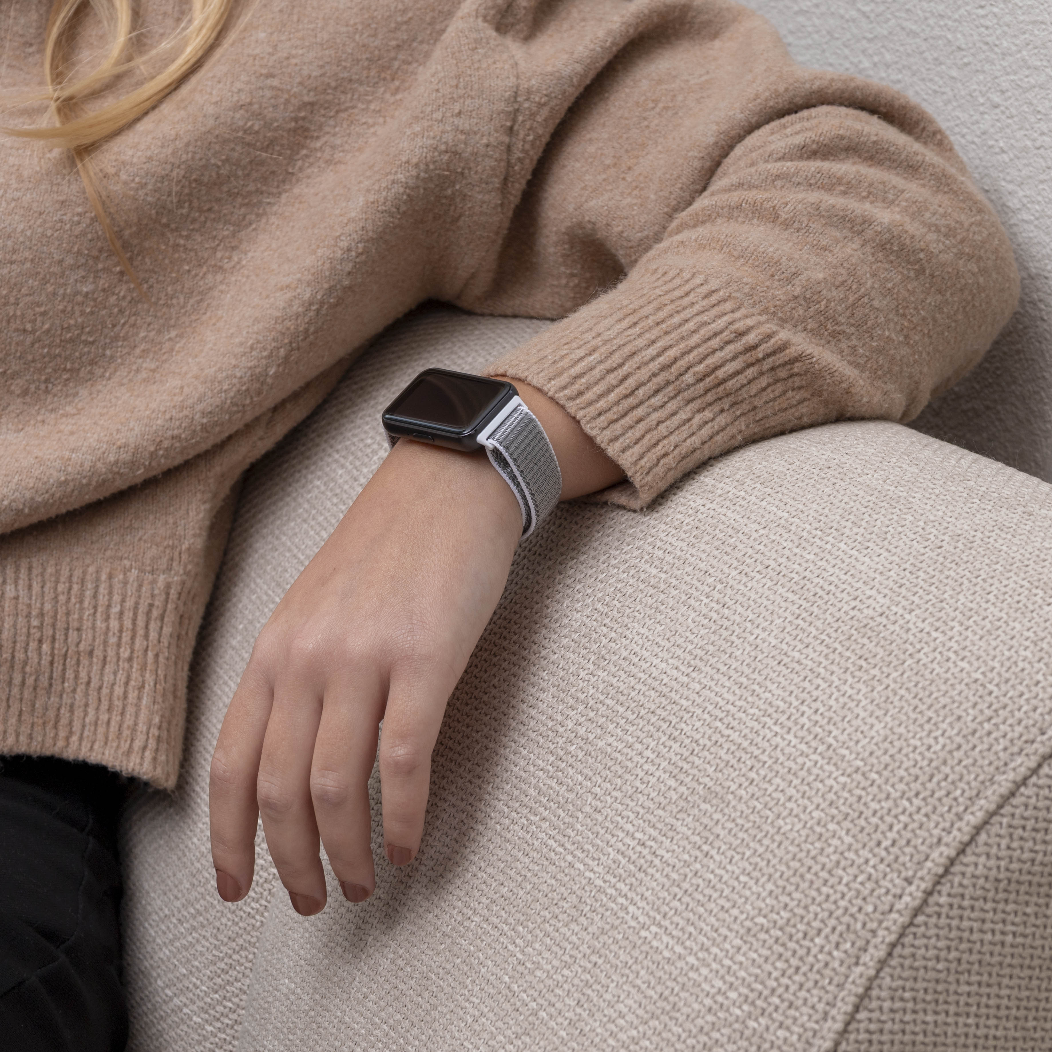 Correa nylon Samsung Galaxy Fit 3 (blanco-gris)