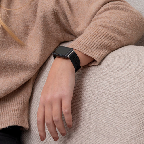Patterned Silicone Strap, black, lifestyle photo