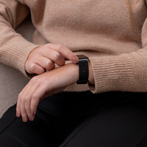 Patterned Silicone Strap, black, lifestyle photo