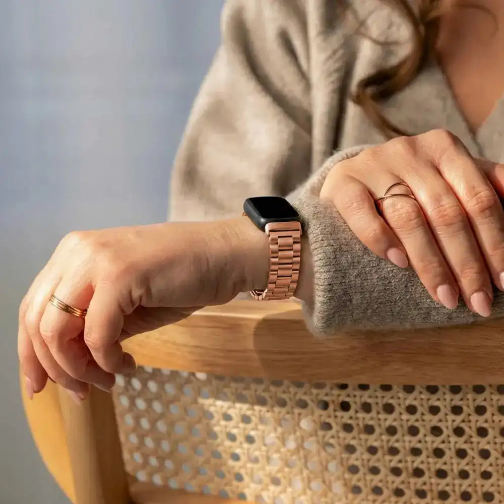 Fitbit Inspire 3 Steel Strap (Rose Gold)
