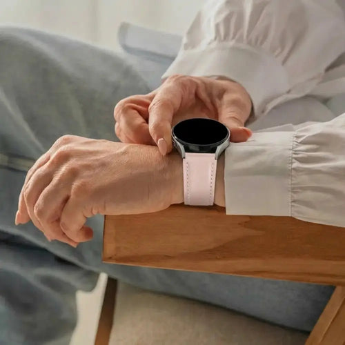 Samsung Galaxy Watch 6 - 40mm 'one push' leren bandje (lichtroze)