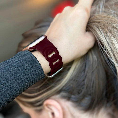 Silicone Chain Strap, wine red, lifestyle photo