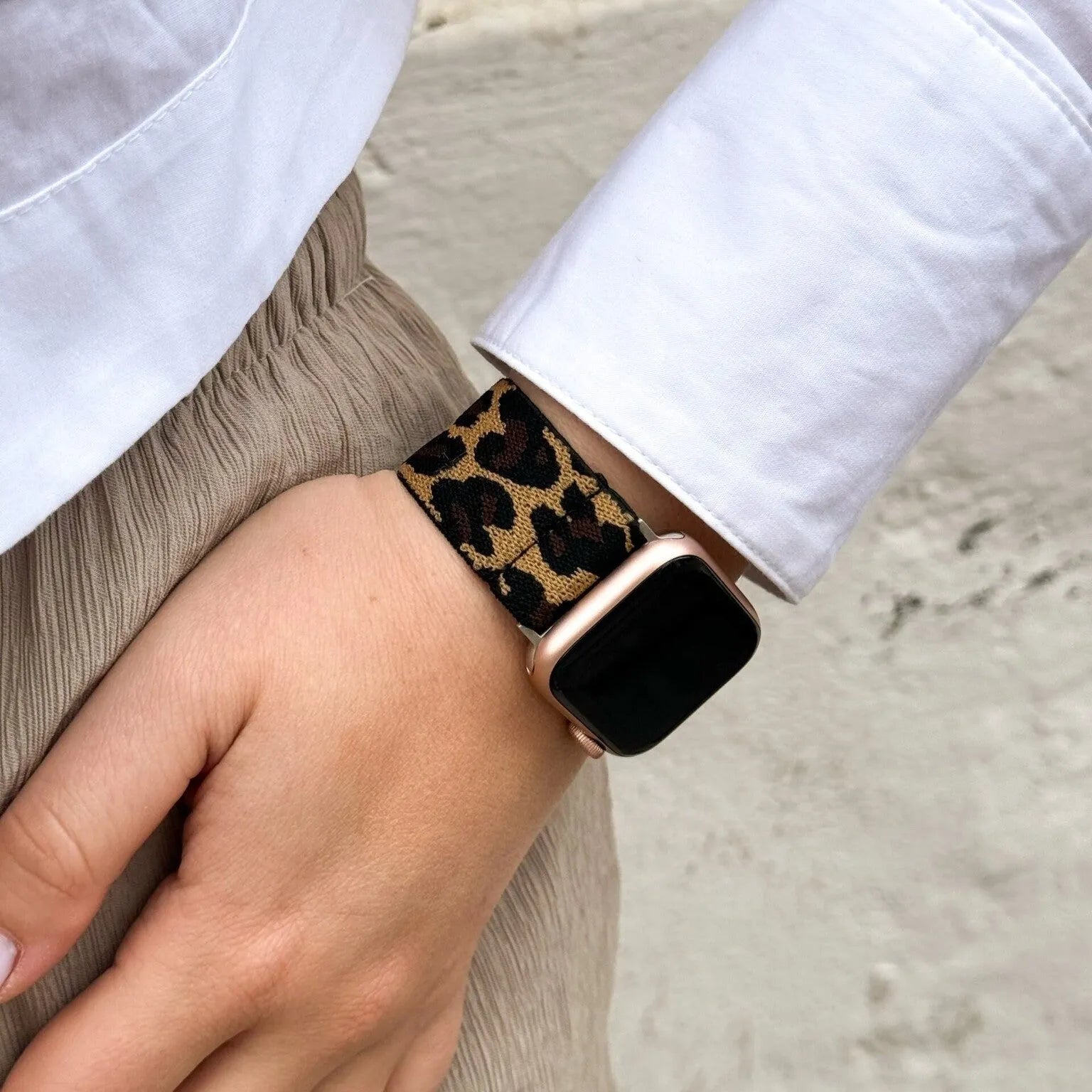 Correa elástica Apple Watch (leopardo)