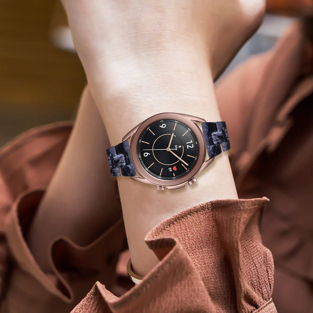 Metal Resin Strap, black/white, lifestyle photo