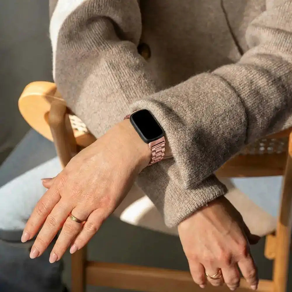 Fitbit Inspire 3 Steel Strap (Rose Gold)