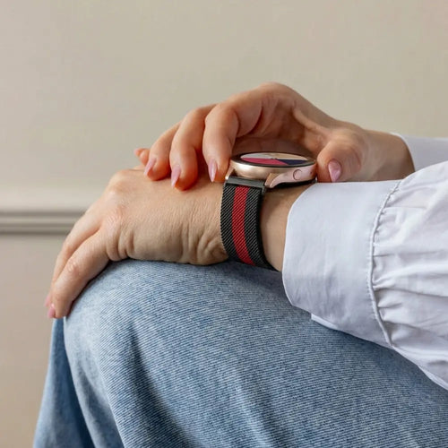 Samsung Galaxy Watch Active Milanese band (zwart/rood)
