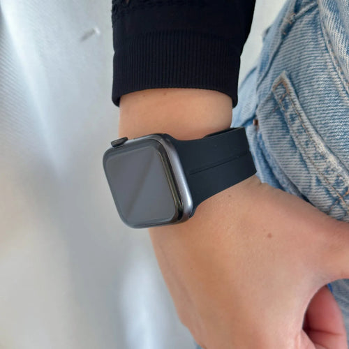 D-Buckle Silicone Strap, black, lifestyle photo