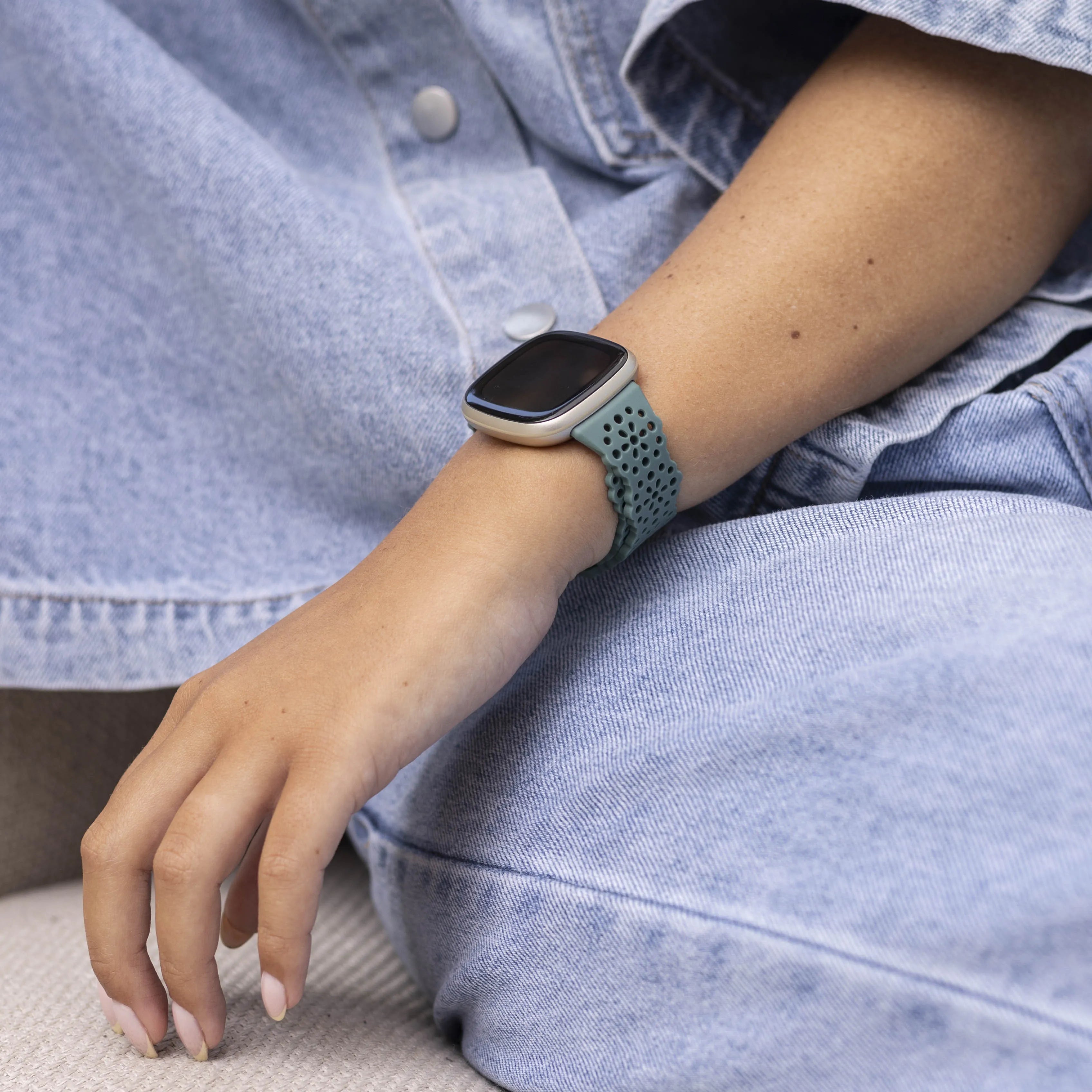 Correa silicona con estampado Fitbit Versa 3 (verde)