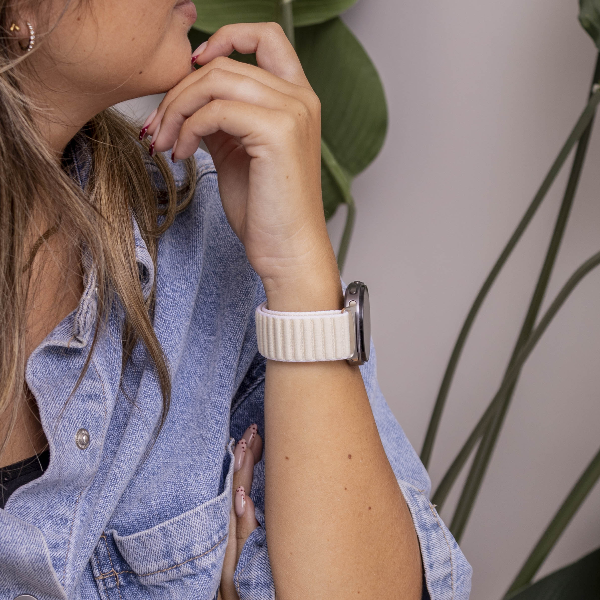Correa nylon Wave Samsung Galaxy Watch 8 - 44mm (blanco estrella)