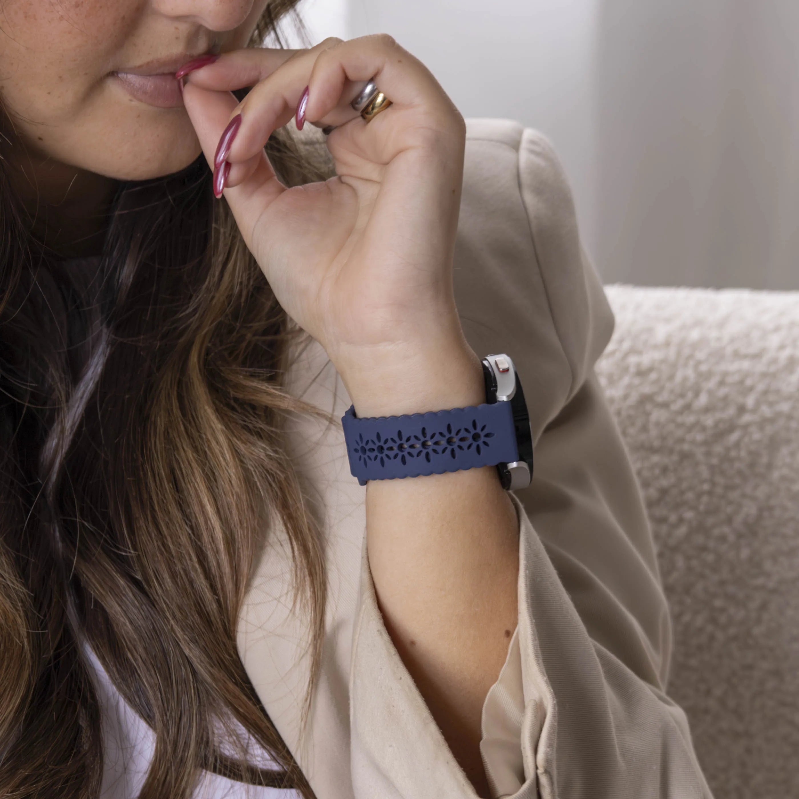 Correa de silicona estampada Amazfit GTS 2 (azul oscuro)